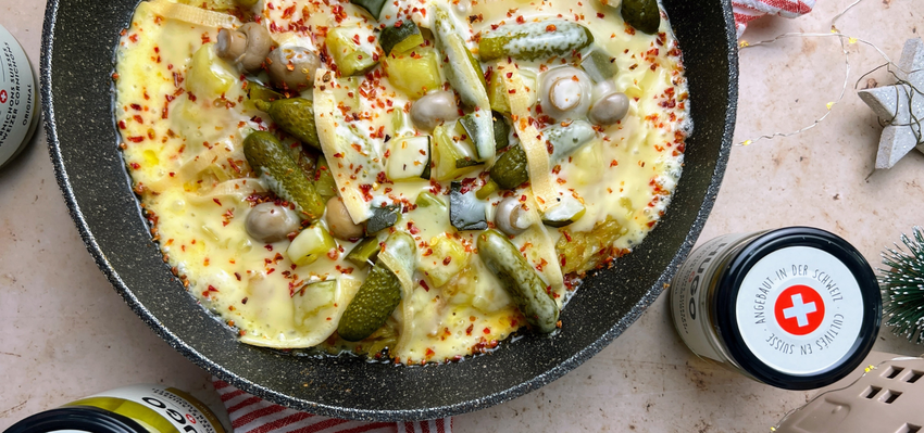 Raclette-Rösti mit Essiggemüse